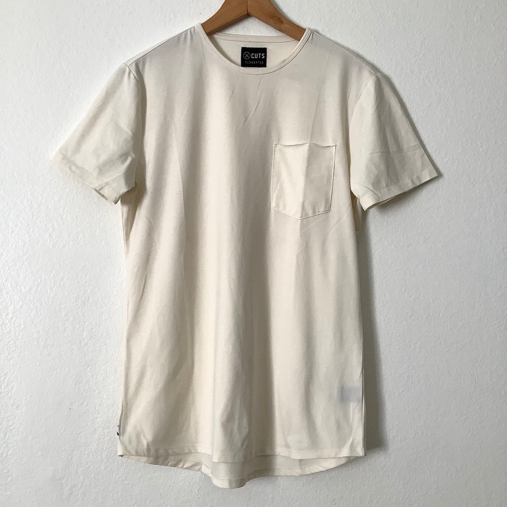 Cuts Elongated Off White Shirt Size S